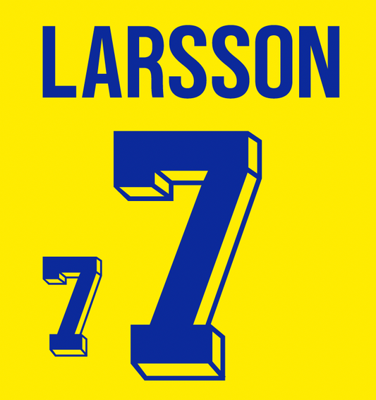 LARSSON 7 Sweden 1994 Home Nameset Flock