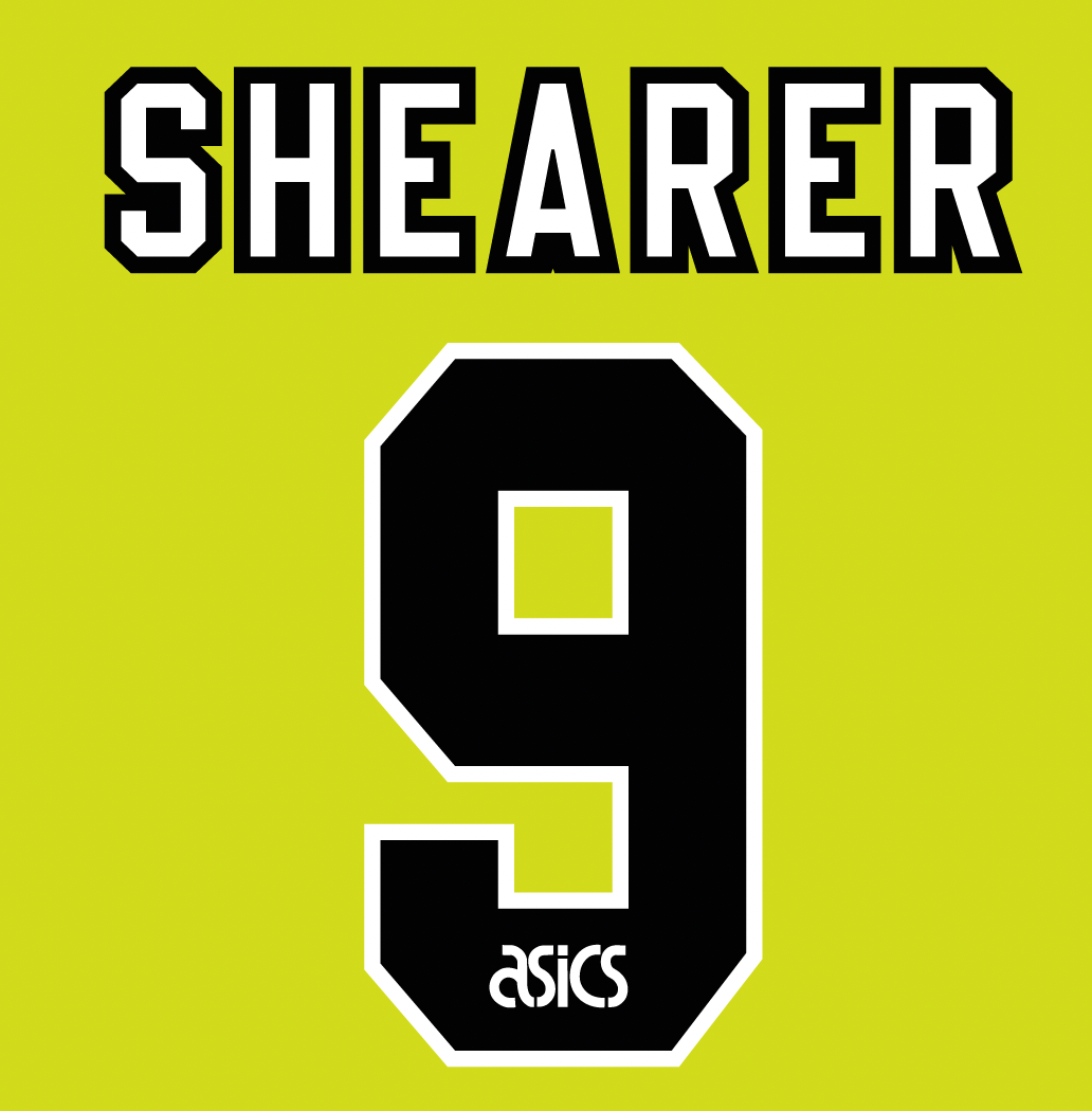 SHEARER 9 Nameset for Blackburn Third Shirt 1993-94 Flock