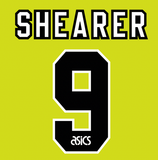 SHEARER 9 Nameset for Blackburn Third Shirt 1993-94 Flock