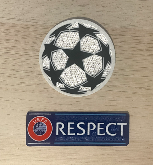 Champions League Sleeve Patch 2008-2021 + Respect Football Shirt Badges 08 21