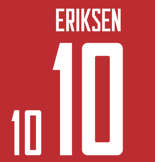 Denmark Name Set Euro 2020 Home Shirt ANY NAME/NUMBER Football M L XL Eriksen
