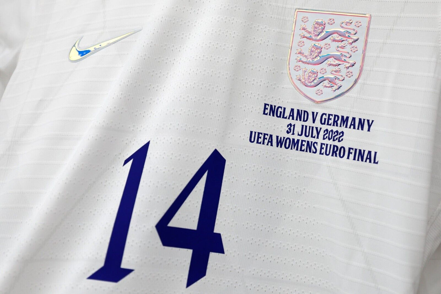 England vs Germany FINAL Match Detail for Womens Euro 2022 Home Shirt S M L XL