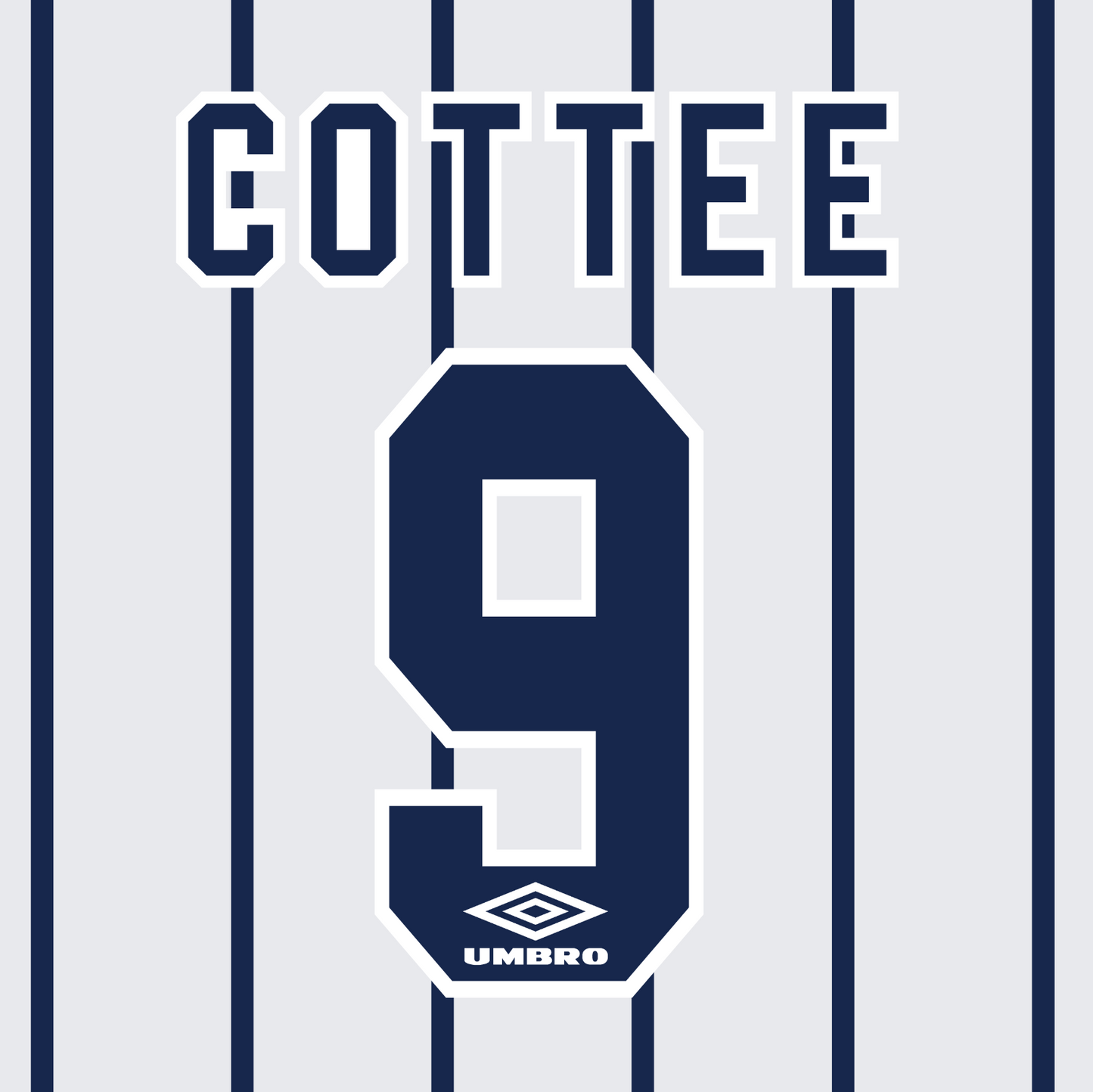 Everton Name Set 1993-94 Third Shirt ANY NAME/NUMBER Flock M L Cottee Unsworth