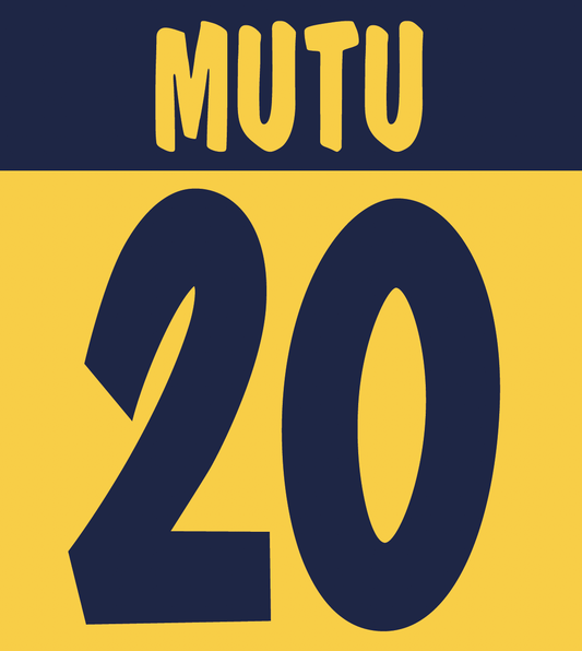 Parma 2002-03 Name Set Home Shirt ANY NUMBER Flock Mutu Adriano M L Football