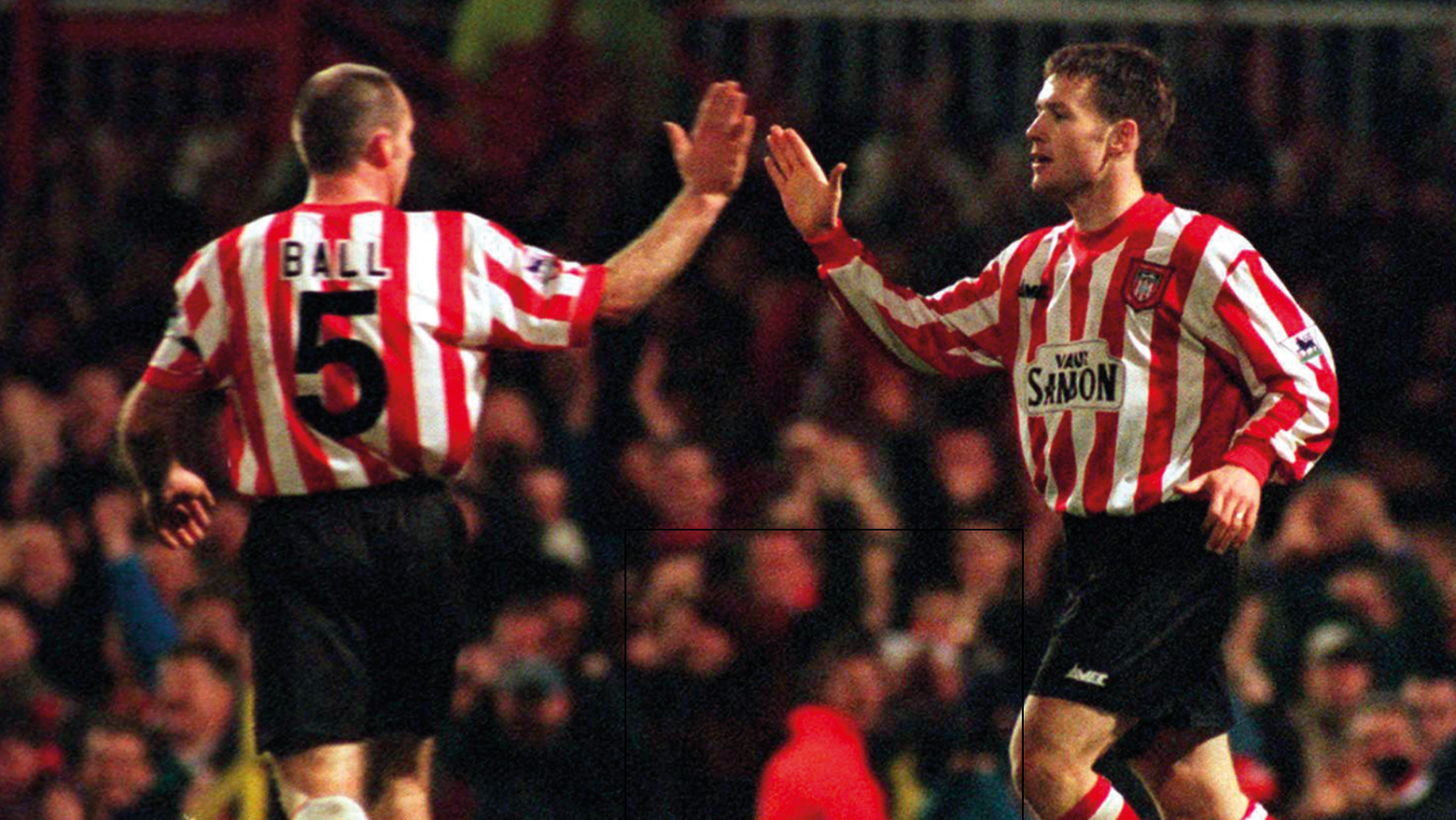 Sunderland 1996-97 Name Set Home Shirt ANY NAME/NUMBER Flock Football Ball M L
