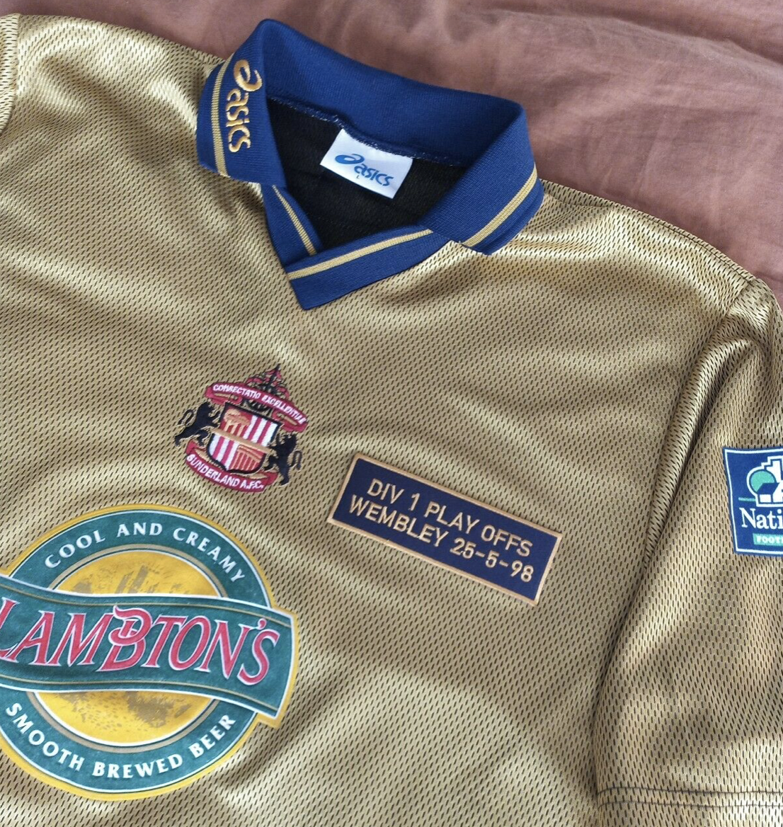 Sunderland 1998 Embroidered Play Off Final Patch S M L XL Football Shirt Iron on
