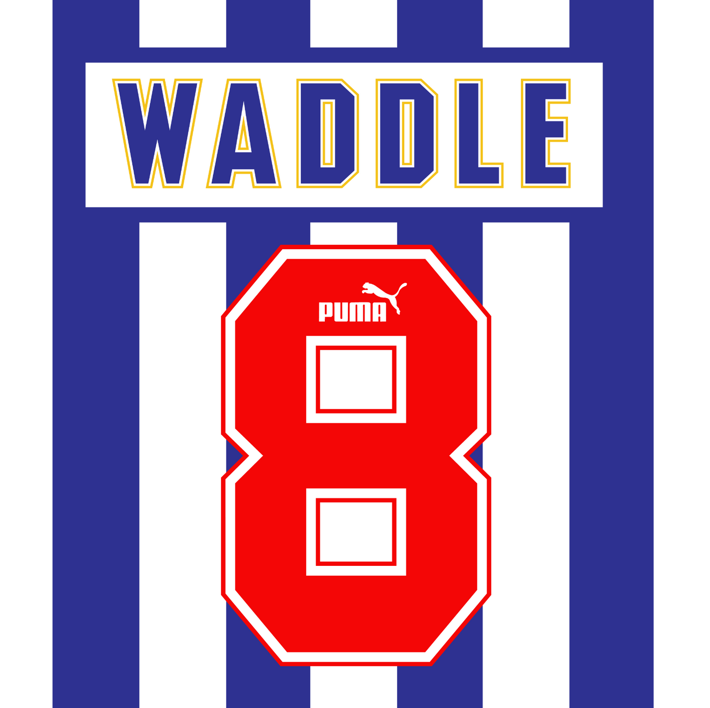 Sheffield Wednesday Name Set 1993-95 Home Shirt ANY NAME/NUMBER M L XL Walker