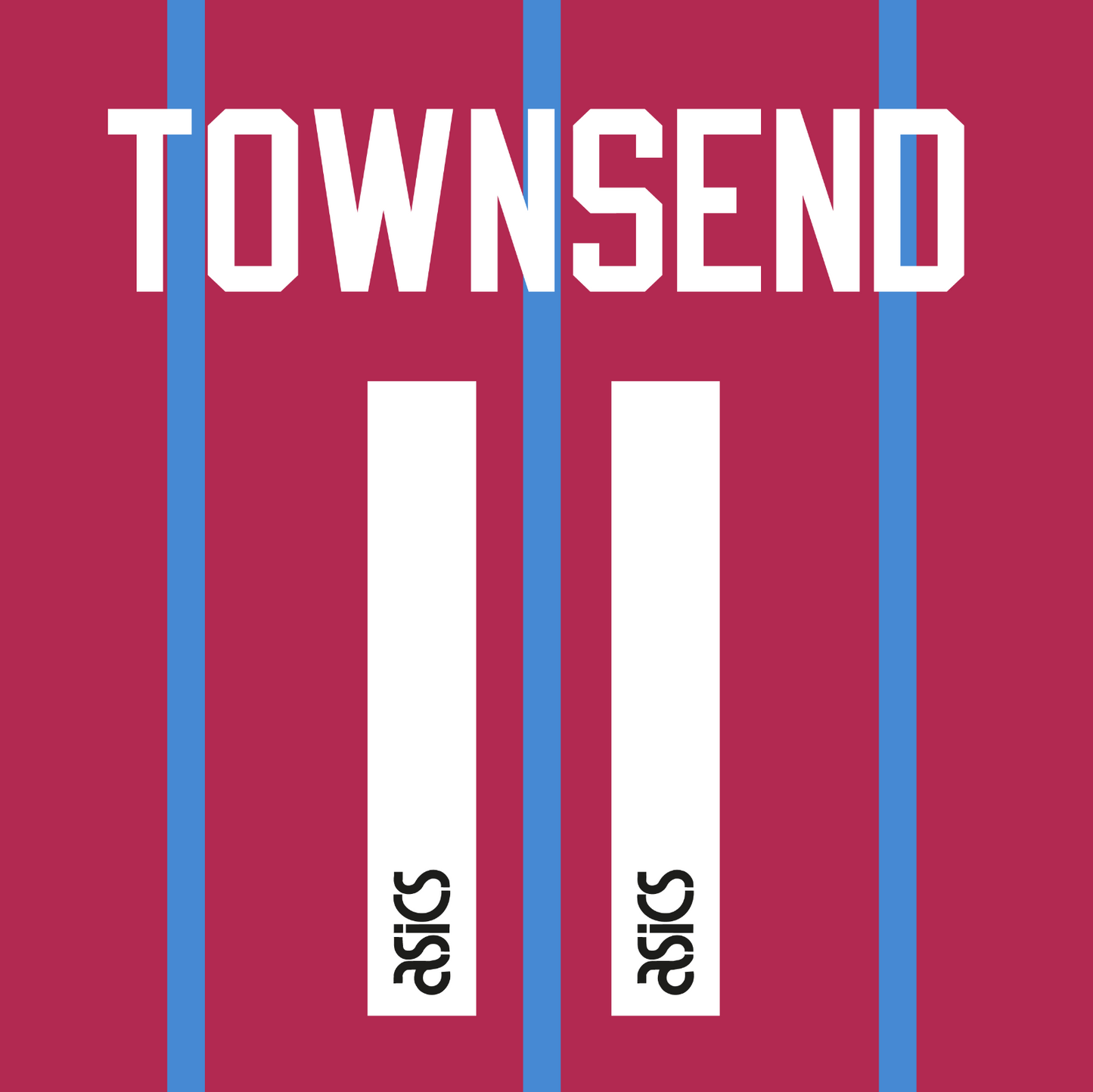 Aston Villa Name Set 1994-96 Home Shirt ANY NAME/NUMBER Flock M L Townsend Yorke