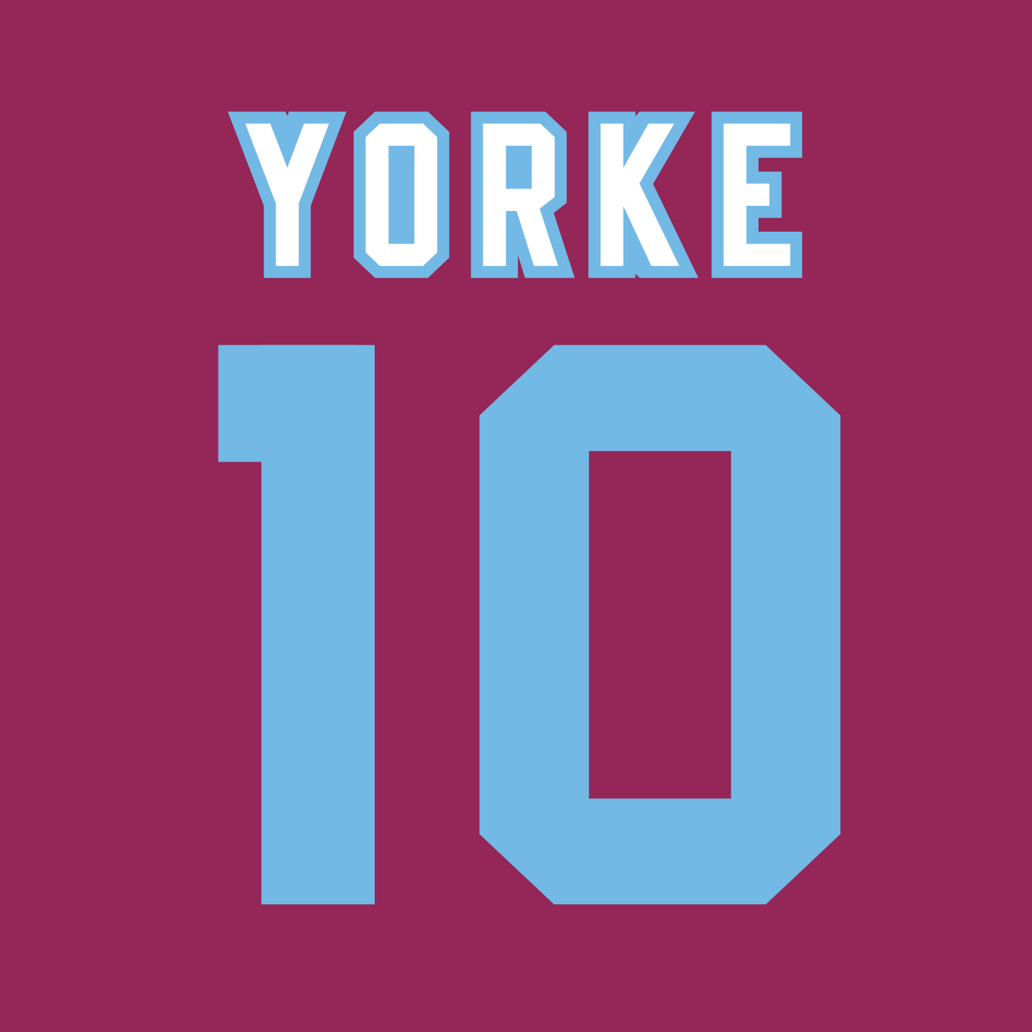 Aston Villa Name Set 1995-97 Home Shirt ANY NAME/NUMBER Flock M Milosevic Yorke