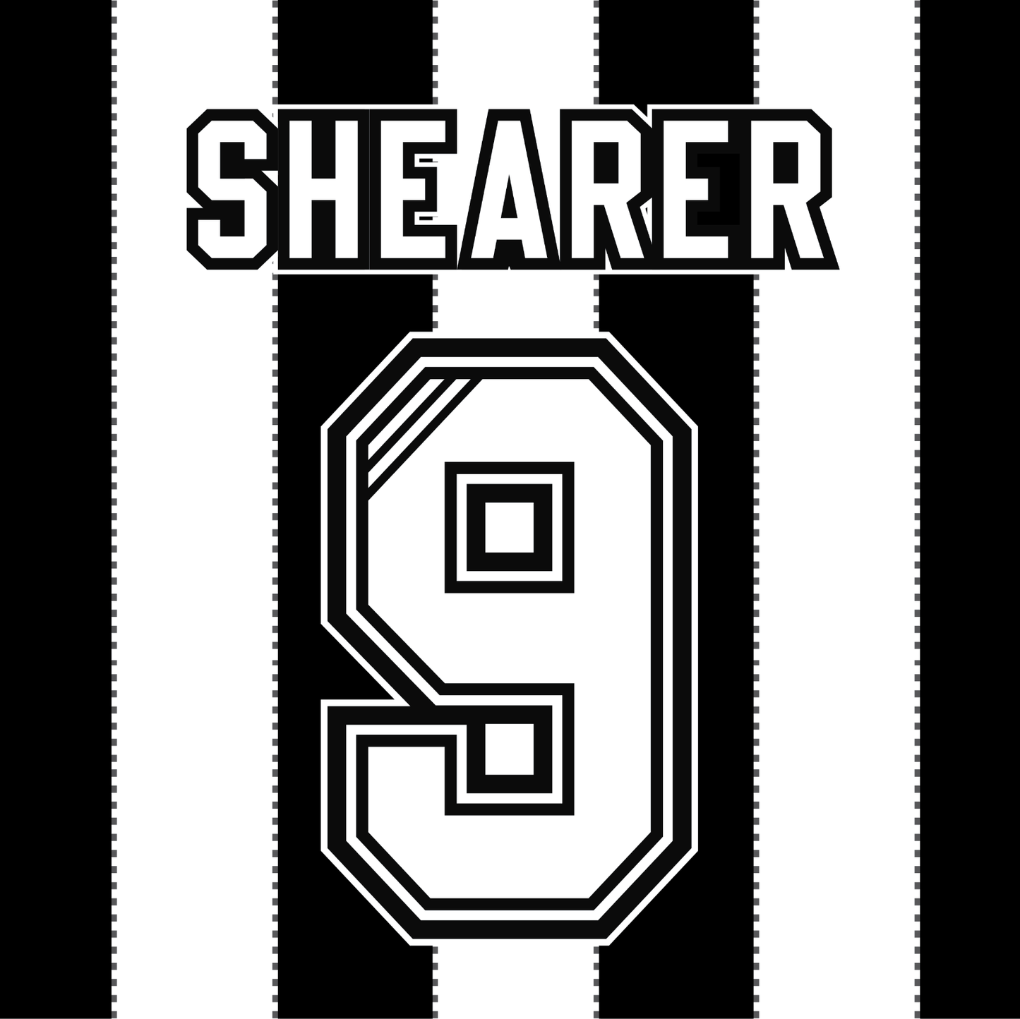 Newcastle United Name Set 1995-97 ANY NAME NUMBER Flock Shirt Albert Shearer Lee