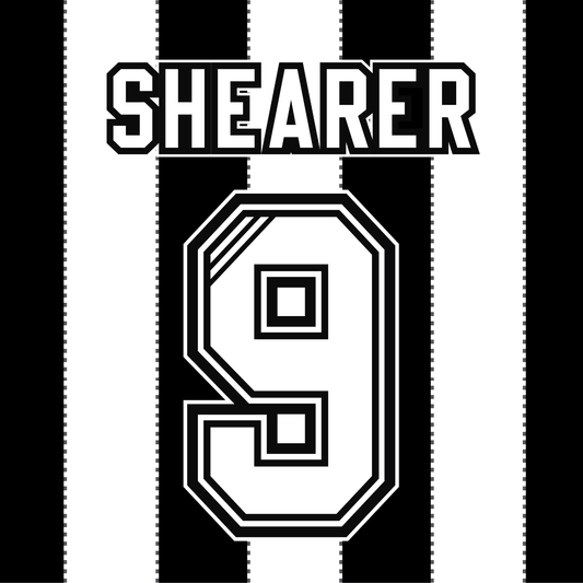 Newcastle United Name Set 1995-97 ANY NAME NUMBER Flock Shirt Albert Shearer Lee