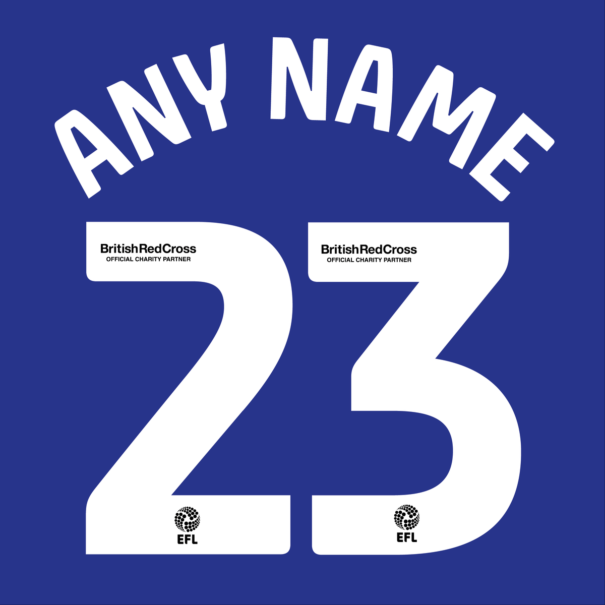 EFL Nameset 2022-2023 British Red Cross ANY NAME/NUMBER