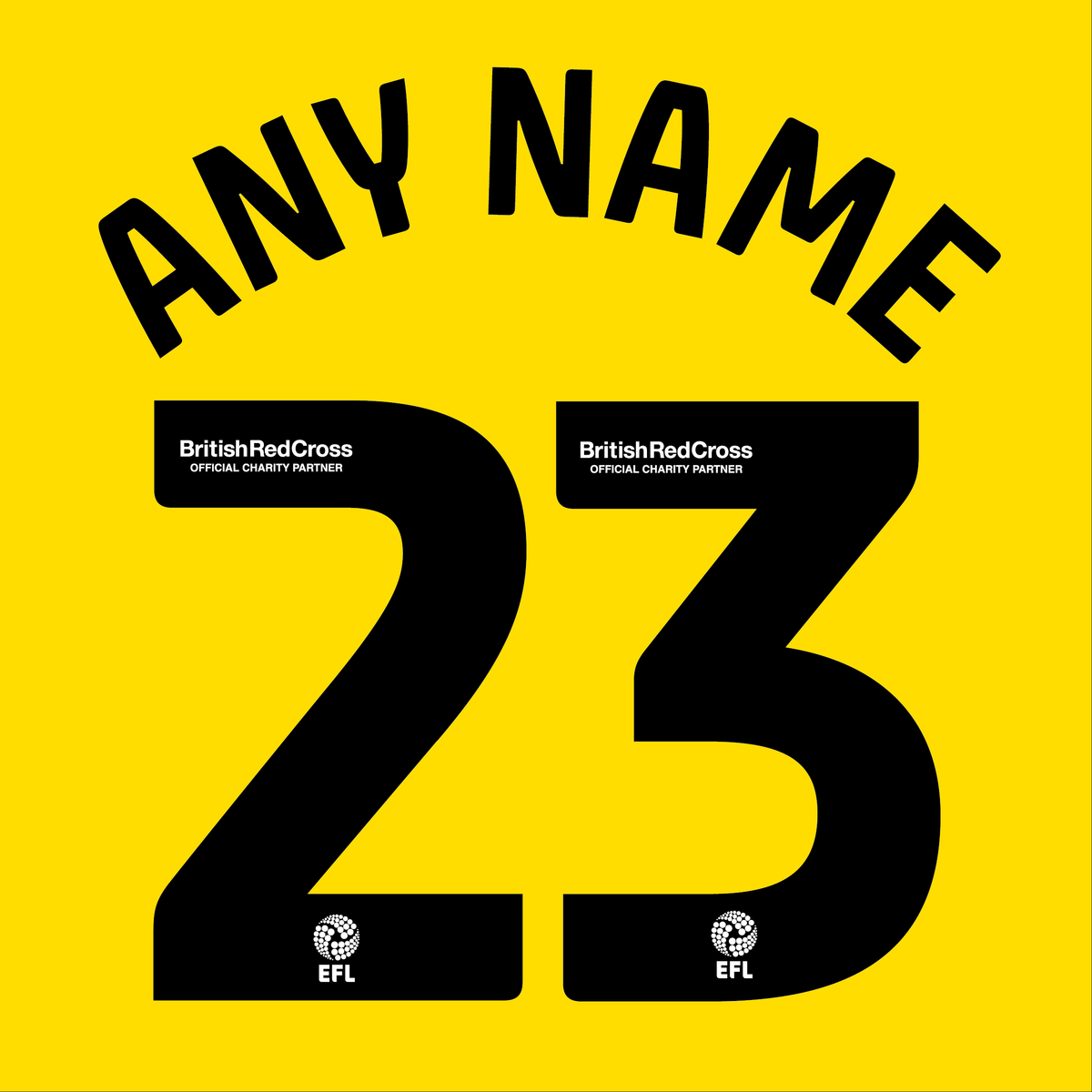 EFL Nameset 2022-2023 British Red Cross ANY NAME/NUMBER