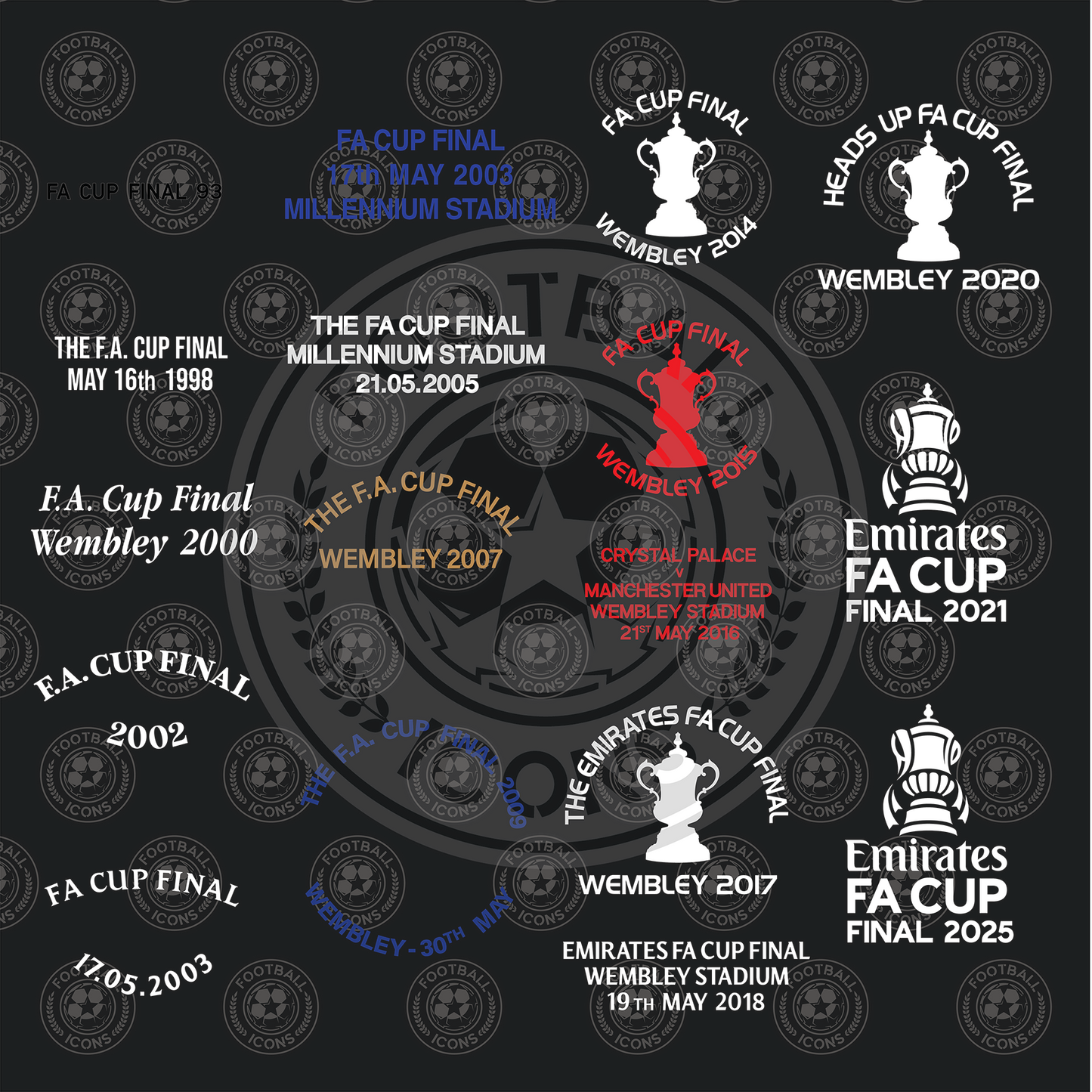 FA Cup Final Details (Various Years)