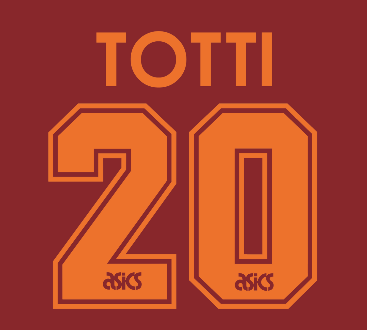 AS Roma 1995-96 Name Set Home Shirt ANY NUMBER Flock Totti M L Football Asics