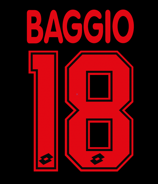 AC Milan Name Set 1995/96 Third Shirt ANY NAME/NUMBER M L XL Maldini Baggio