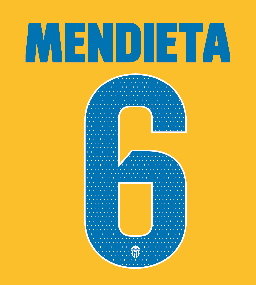 MENDIETA 6 Valencia Third Nameset - Custom Order
