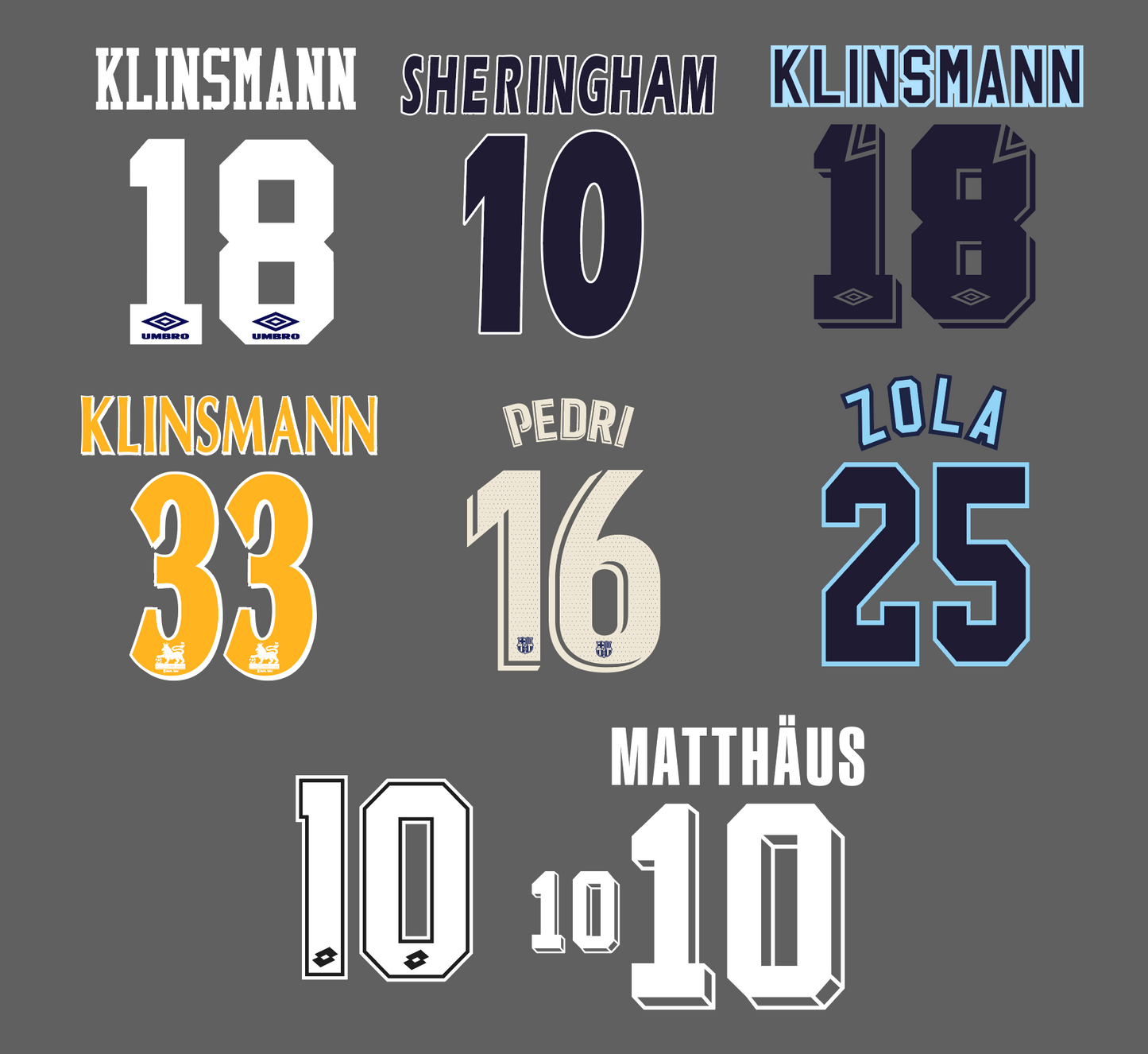Various Namesets - Custom Order