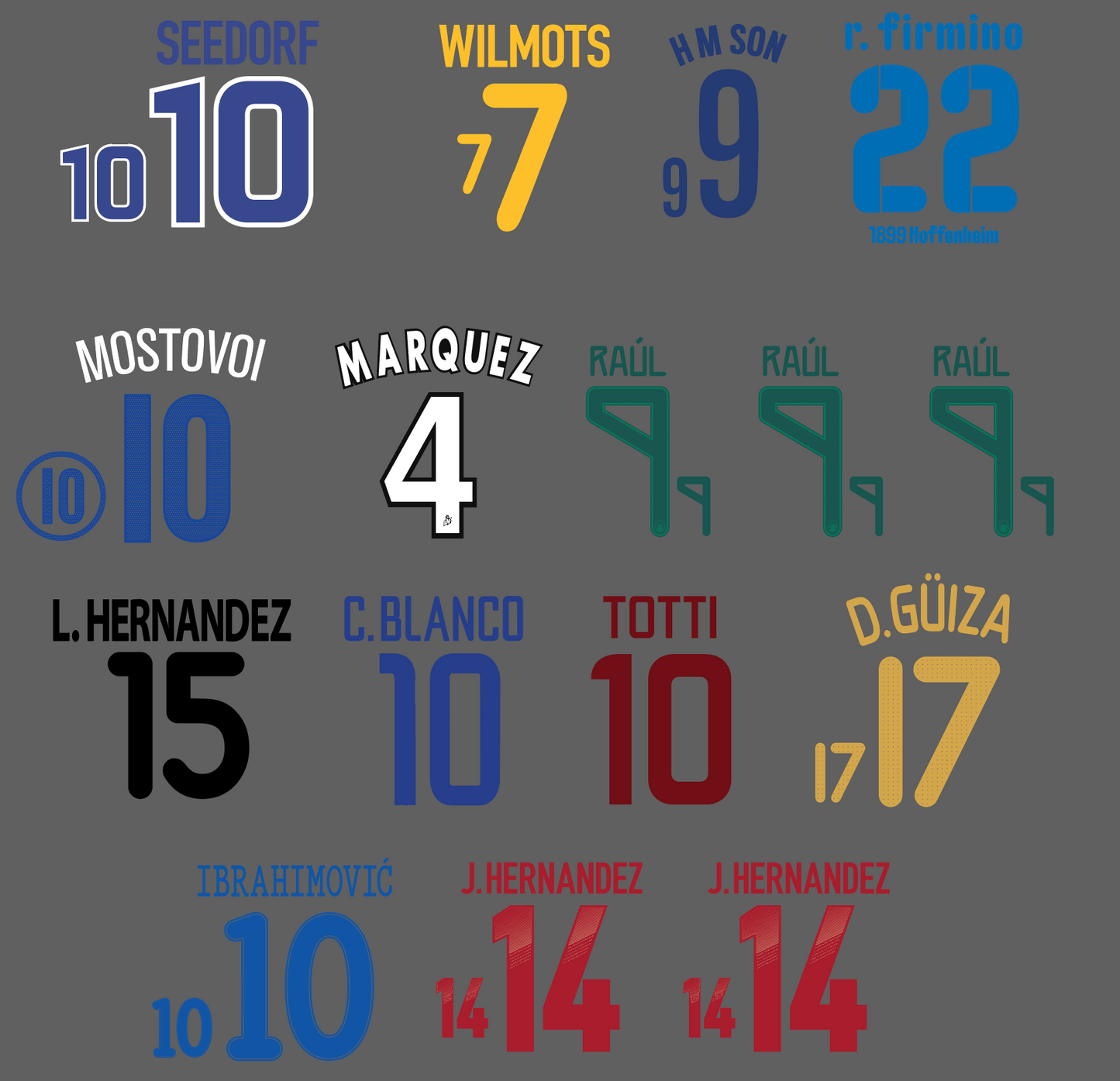 Various Namesets  - Custom Order
