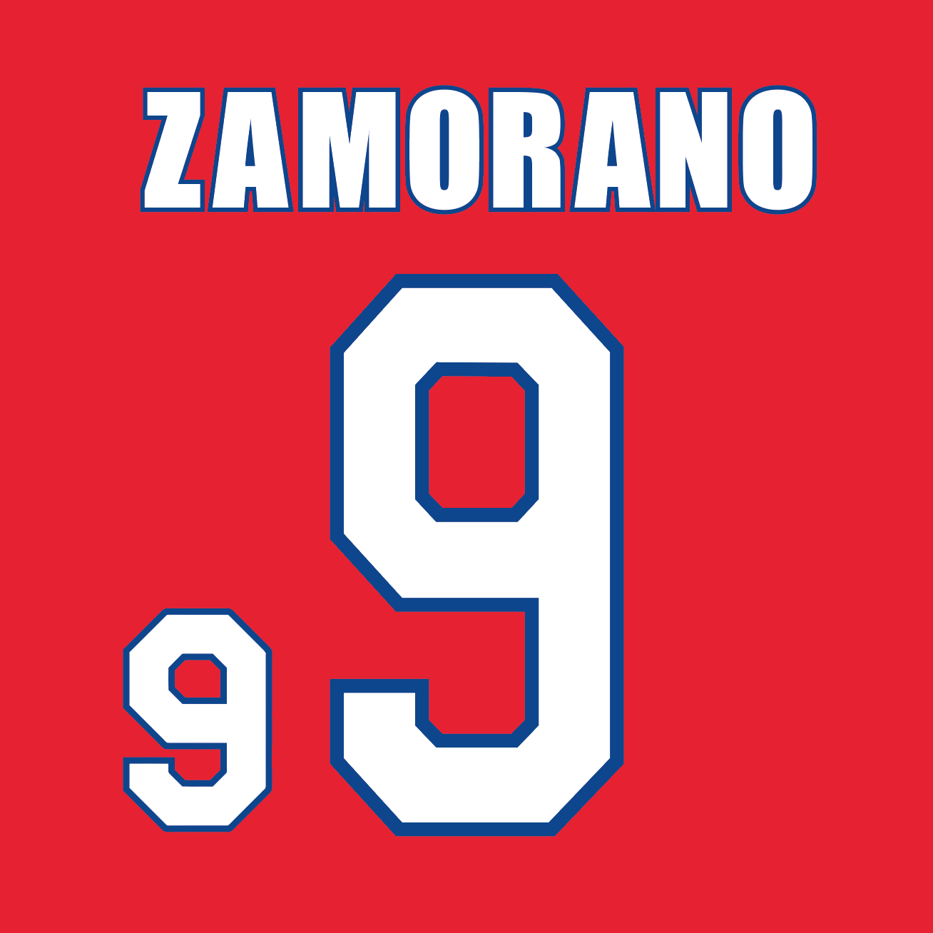 Chile 1997/99 ZAMORANO 9 Name Set for Home Football Shirt