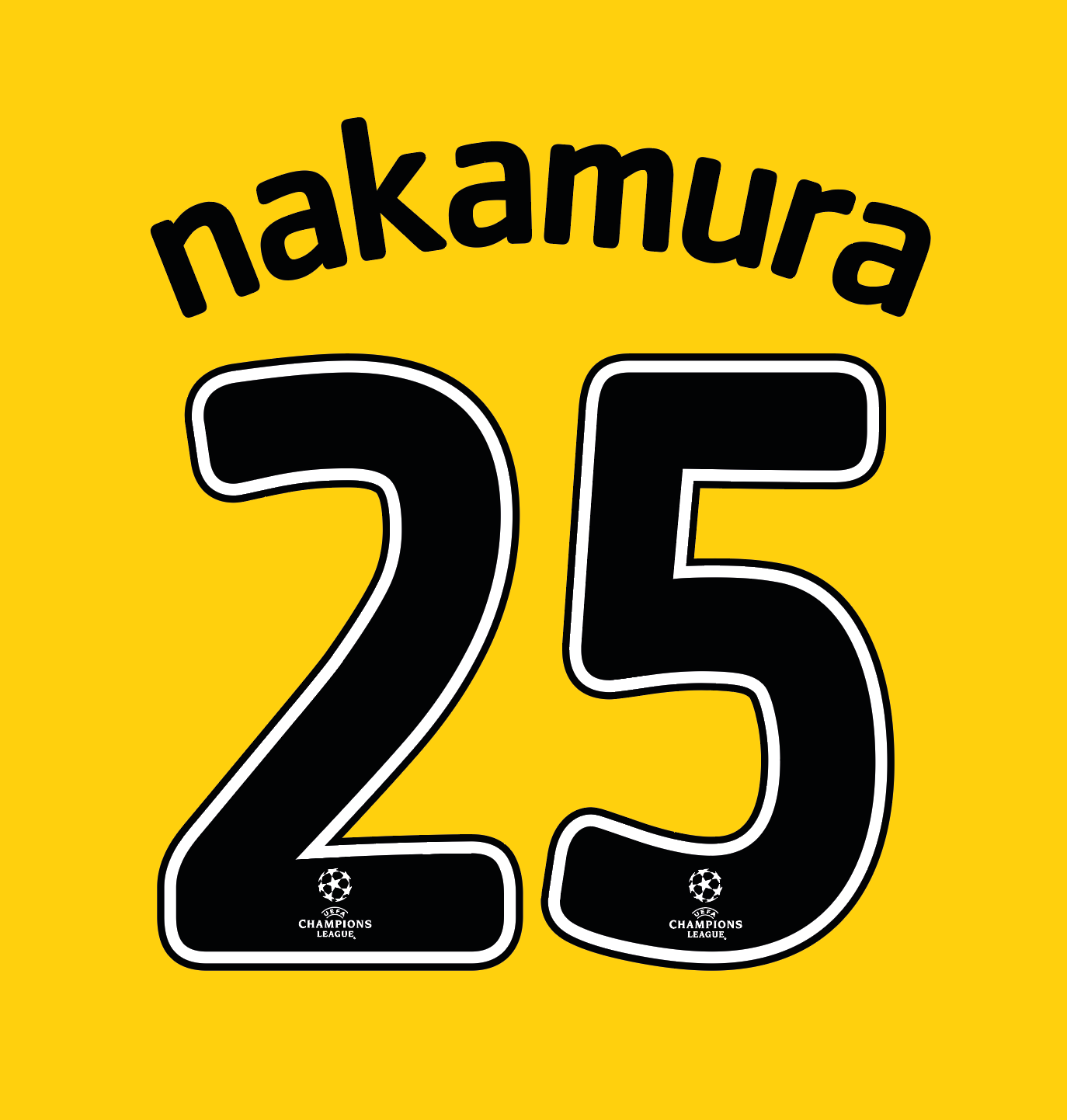 Celtic Name Set 2008-09 Away UCL Shirt ANY NAME/NUMBER