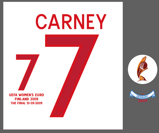 CARNEY 7 England Womens Nameset and Detail 2009 Final