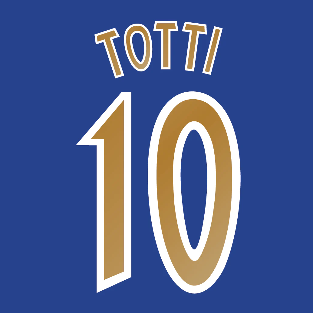 Italy 2003-04 Name Set for Home Football Shirt ANY NAME/NUMBER S M L XL Totti