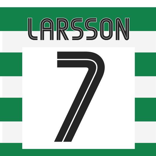 Celtic Name Set 2001-03 Home Shirt ANY NAME/NUMBER Flock M L Larsson Blinker