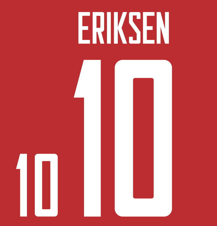 Denmark Name Set Euro 2020 Home Shirt ANY NAME/NUMBER Football M L XL Eriksen