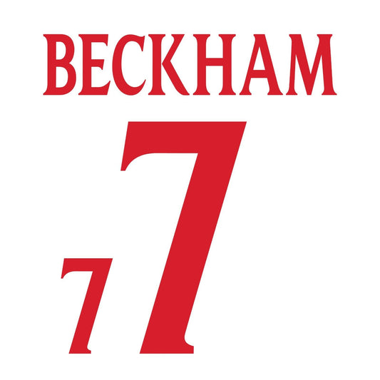 England Name Number Set 2000 Home ANY NAME/NUMBER Football Shirt Beckham S M L