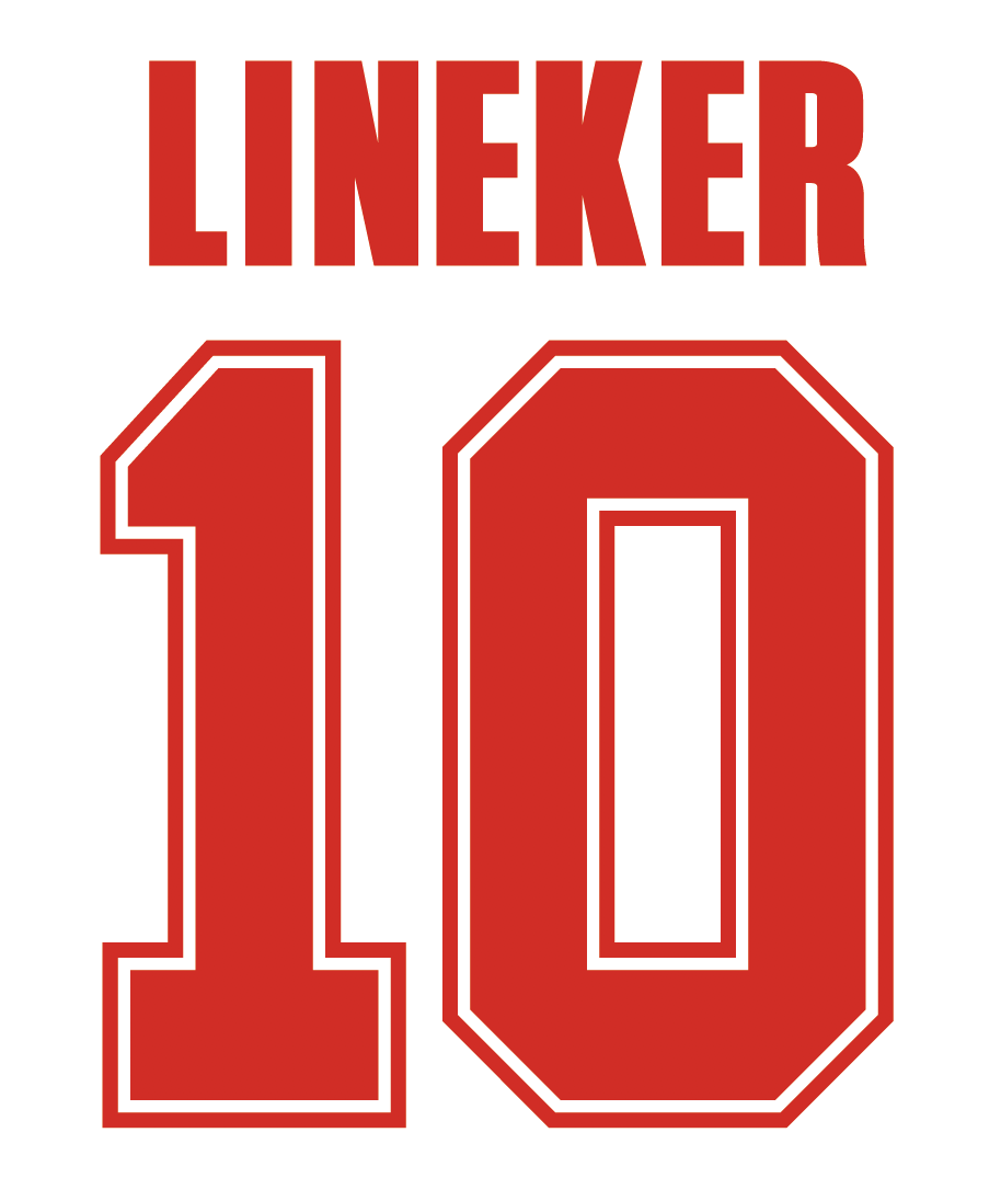 England Name Set 1992 Home Shirt ANY NAME/NUMBER Football Euro 92 M L LINEKER