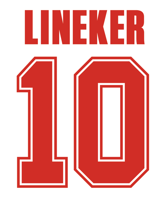 England Name Set 1992 Home Shirt ANY NAME/NUMBER Football Euro 92 M L LINEKER