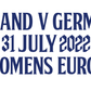 England vs Germany FINAL Match Detail for Womens Euro 2022 Home Shirt S M L XL