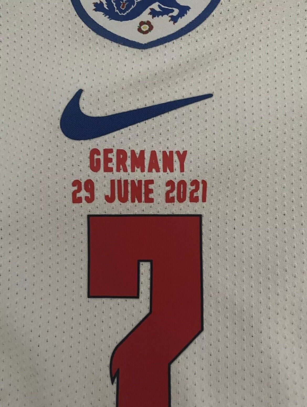 England vs Germany Match Detail Euro 2020 for Home Shirt 2021 Player Size M L XL