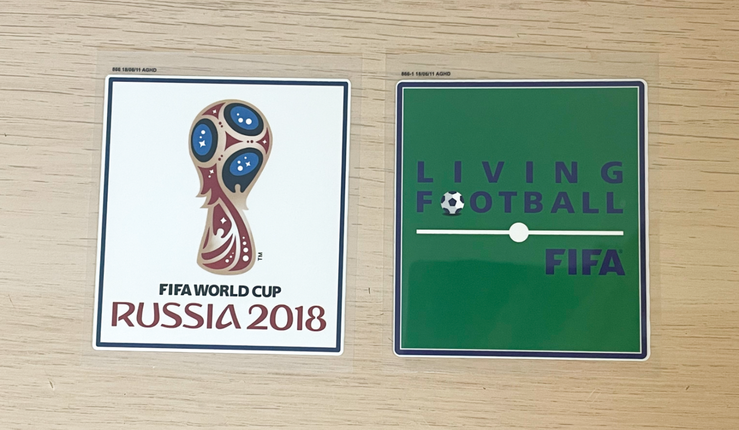 FIFA World Cup 2018 Russia Shirt Patch + Living Football Badge Soccer Patches