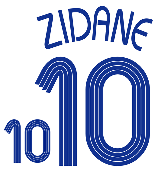 法国队姓名套装 2006 年任何姓名/号码球员尺寸客场球衣足球 ML Zidane