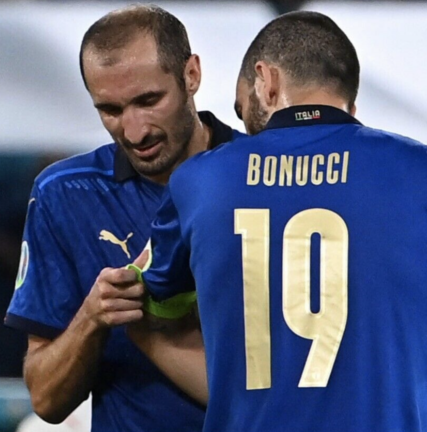 意大利姓名号码套装 BONUCCI 19 欧元 2020 主场足球球衣 ML XL