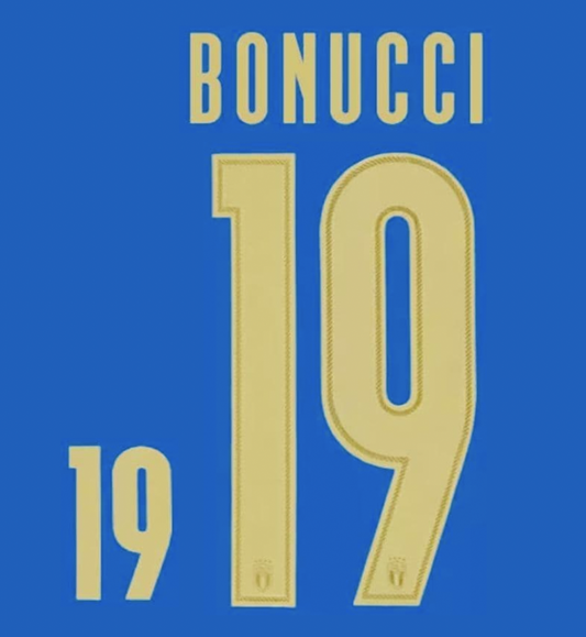 意大利姓名号码套装 BONUCCI 19 欧元 2020 主场足球球衣 ML XL