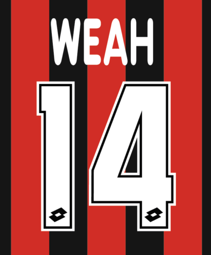 AC Milan Name Set 1997/98 Home Shirt ANY NAME/NUMBER M L XL Maldini Weah