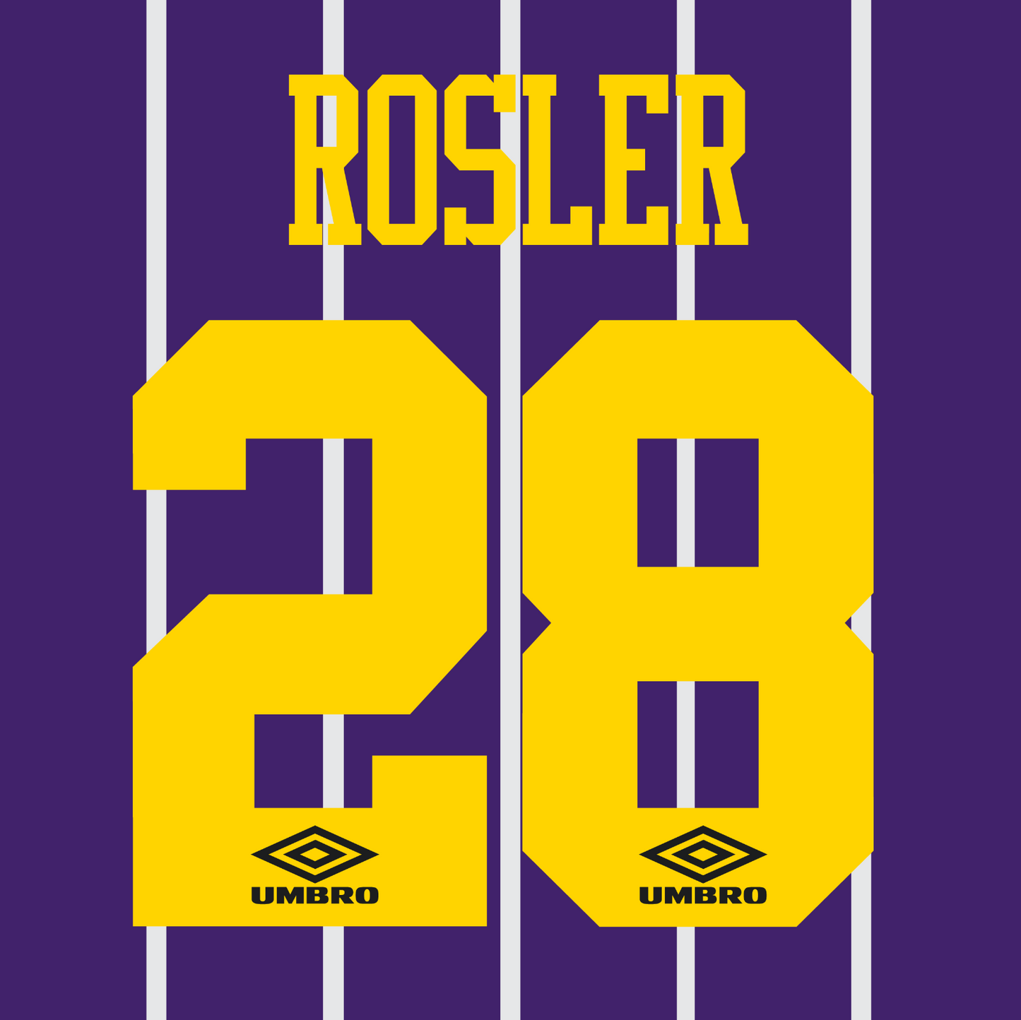 Manchester City Name Set 1993-94 ANY NAME NUMBER Flock Shirt Rosler Kinkladze