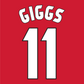 Manchester United Name Set 1998-99 CL Home Shirt ANY NAME/NUMBER Flock Giggs M