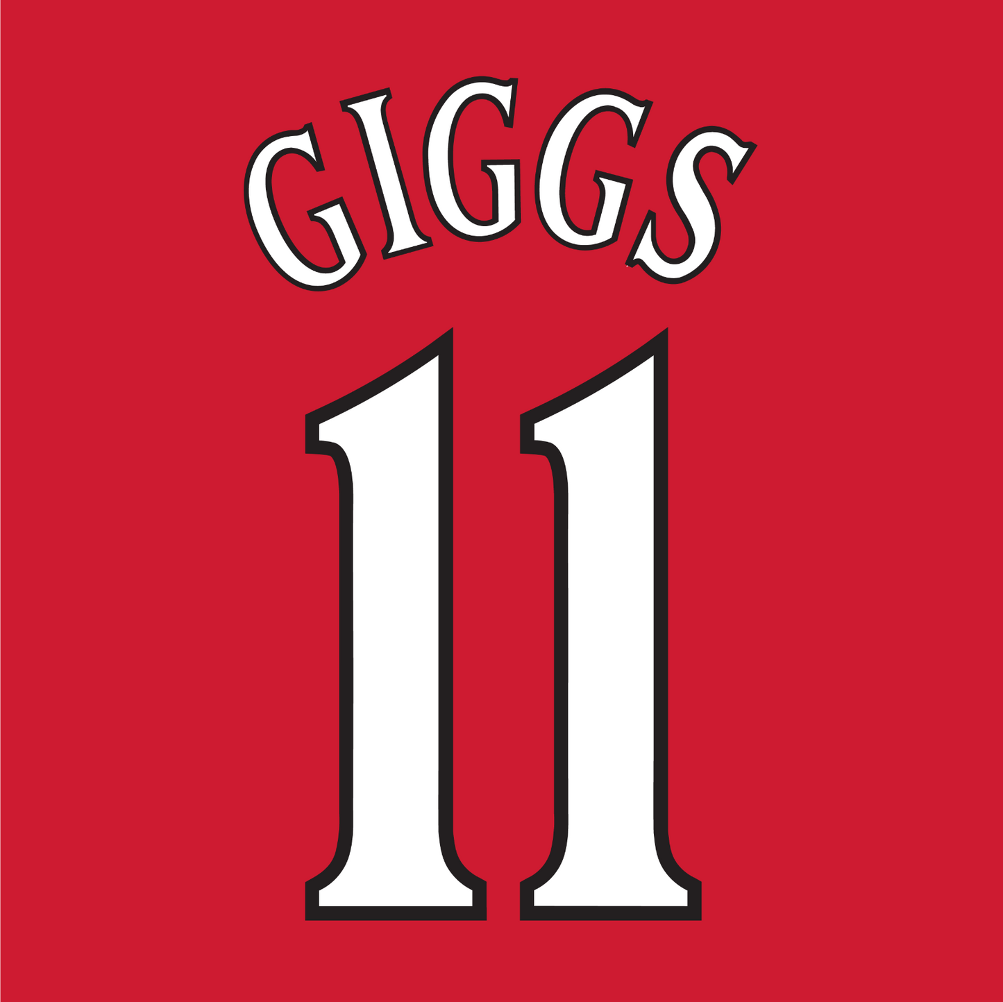 Manchester United Name Set 1999-00 CL Home Shirt ANY NAME/NUMBER Flock Giggs M