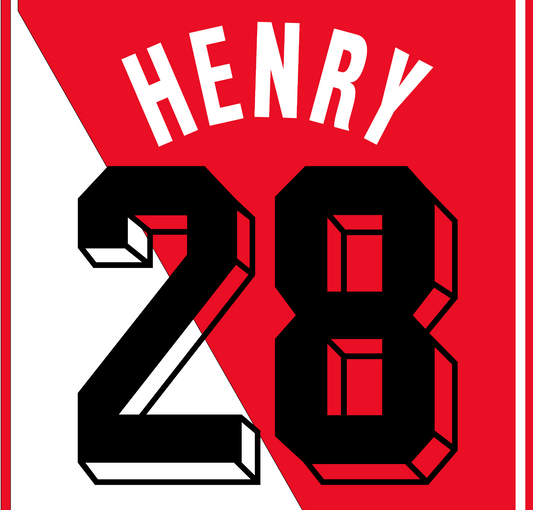 AS Monaco Name Set 1996-98 Home Shirt ANY NAME/NUMBER Flock Football Henry