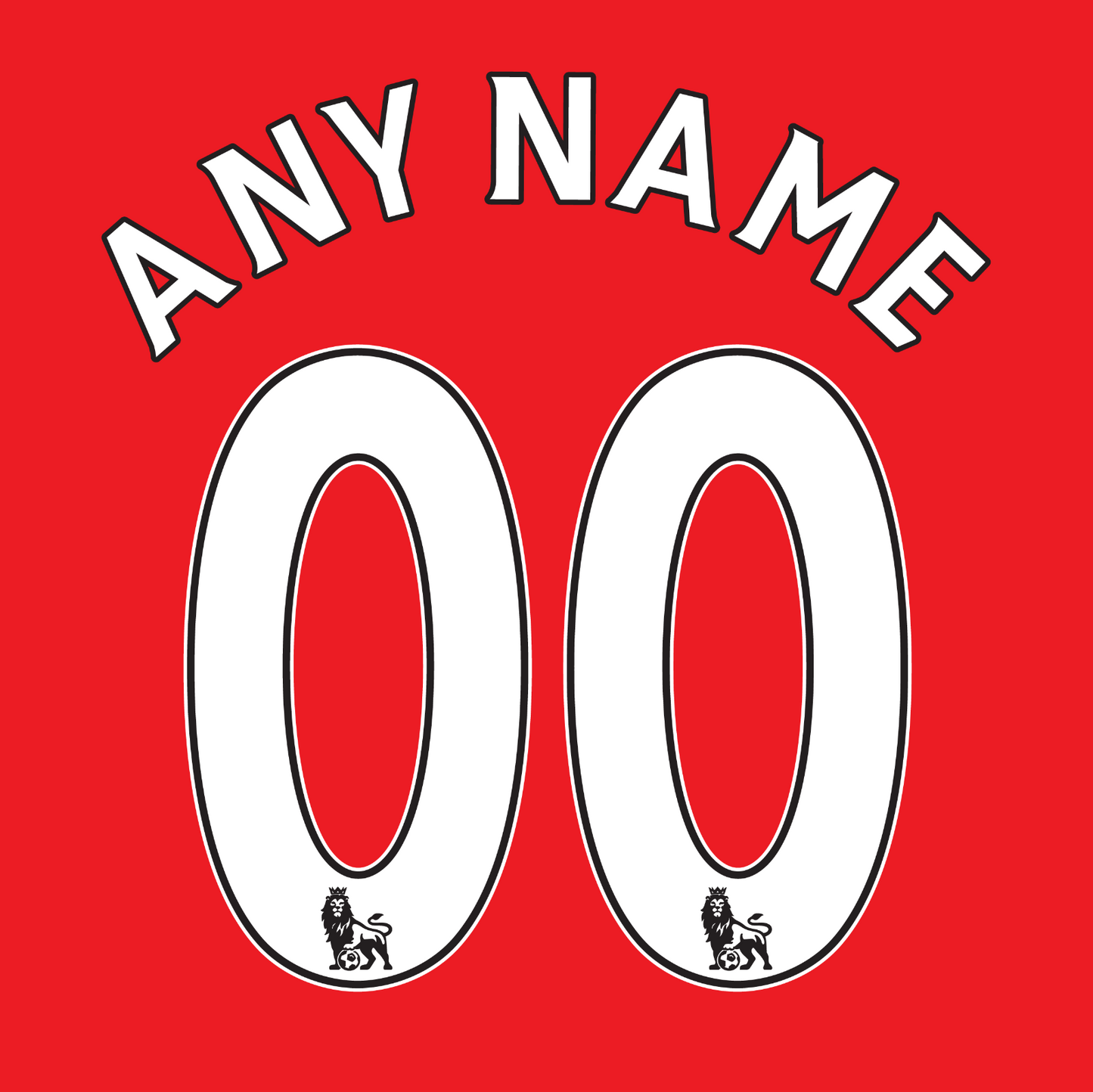 Premier League 07-17 Name Number Set ANY NAME/NUMBER Flock Manchester United