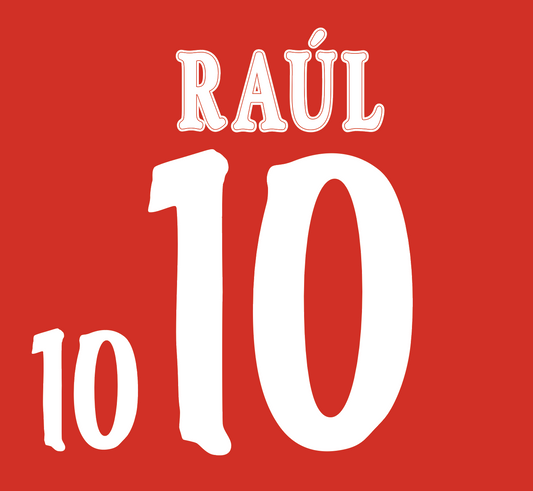 Spain Name Set 1998 Home Shirt ANY NAME/NUMBER Raul Hierro Guardiola M L XL