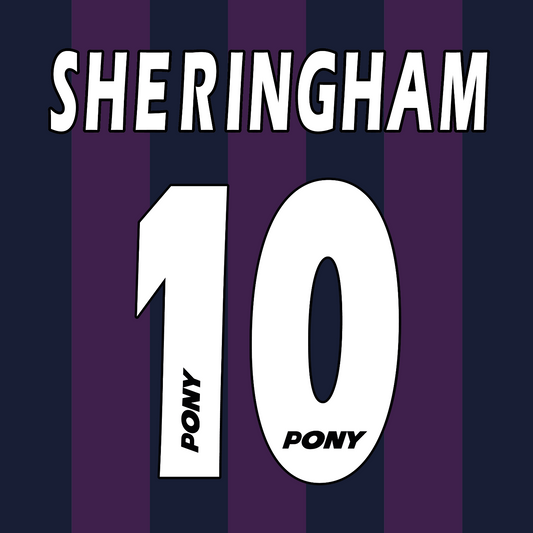 Tottenham Hotspur Name Set 1995-97 Away Shirt ANY NAME/NUMBER Flock Pony M L XL