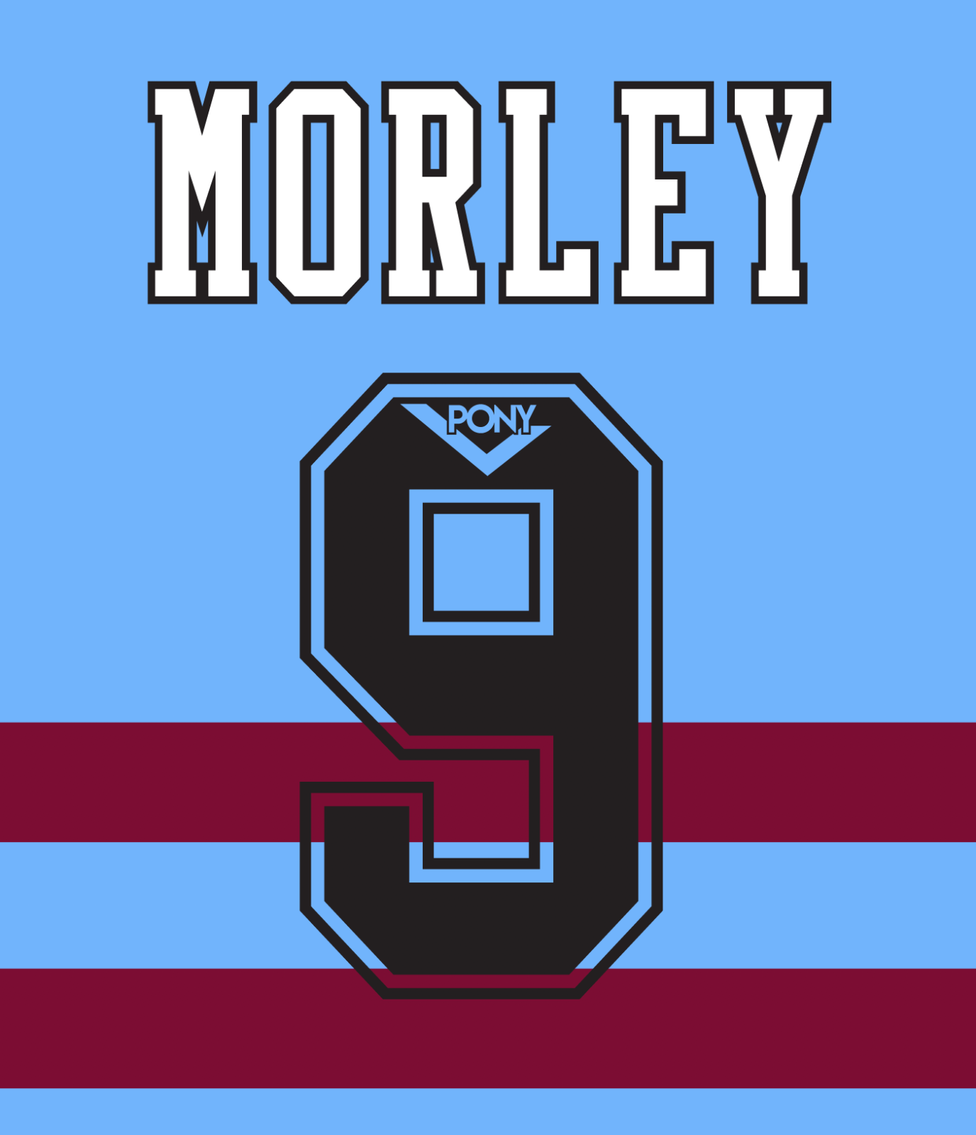 West Ham Name Set 1993-94 Away Shirt ANY NAME/NUMBER Pony Morley Football M L XL