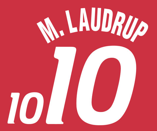 丹麦 1996 年欧洲杯姓名套装主场足球球衣任意号码 Laudrup ML XL 96