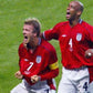 England World Cup 2002 Match Detail Patch Badge Football Shirt Flock Argentina
