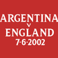 England World Cup 2002 Match Detail Patch Badge Football Shirt Flock Argentina